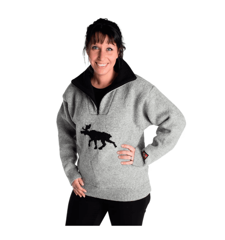 NORDLYS ELG STRIKKET GENSER GRÅ